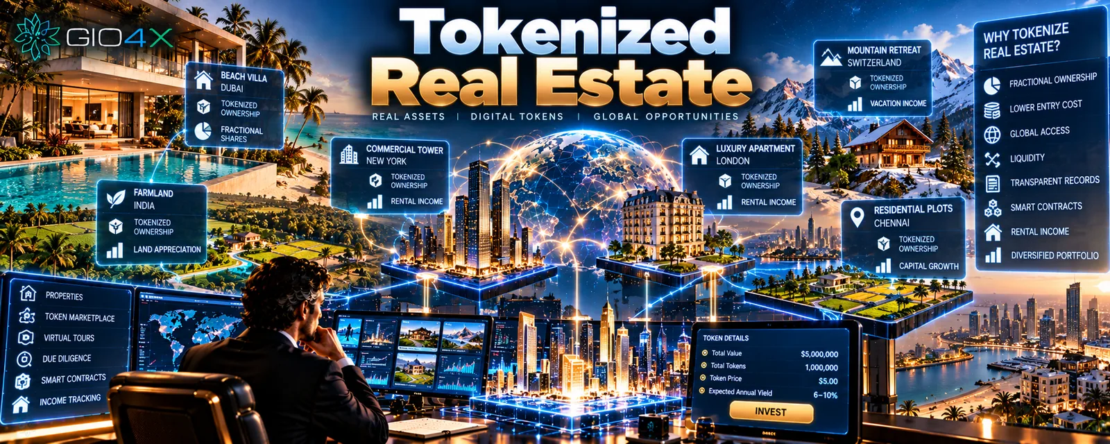 Properties around the world linked to a trader's desk