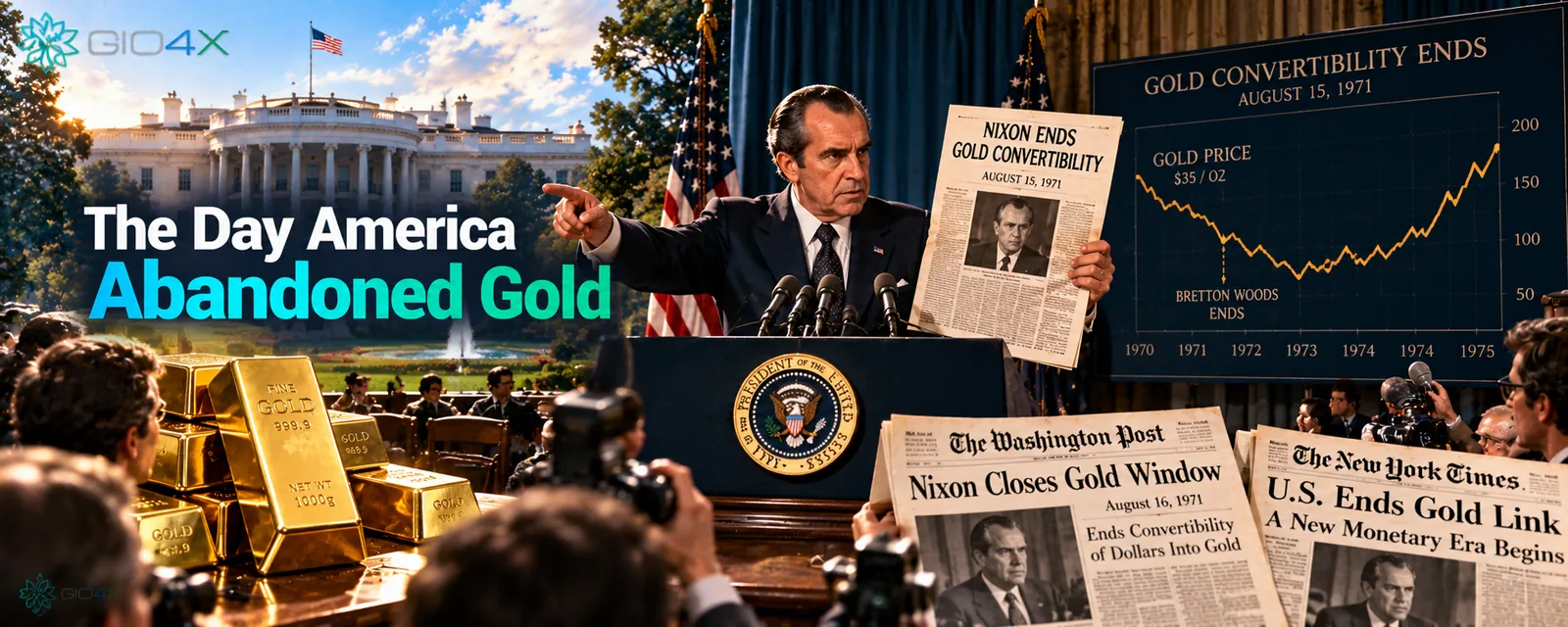 President Nixon announcing the end of gold convertibility in 1971