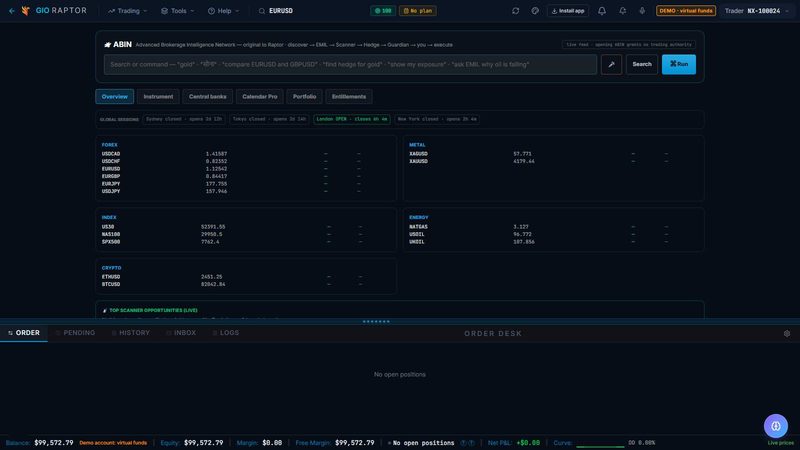Screenshot of Research Terminal (ABIN) in 777 Raptor, on a demo account